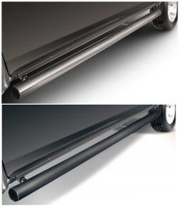Подножки-трубы диам.76мм, нержавейка (возможен заказ сталь с черным покрытием -60%), для авто Mazda BT-50, Ford Ranger 2006-2011
