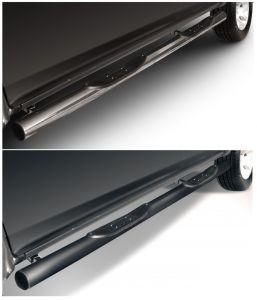 Подножки-трубы со ступеньками диам.76мм, нержавейка (возможен заказ сталь с черным покрытием -60%), для авто Mazda BT-50, Ford Ranger 2006-2011