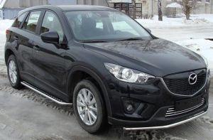 Защита переднего бампера труба диам.42мм, нержавейка, для авто Mazda CX-5 2012-