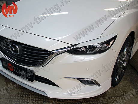 Реснички на фары под покраску MV-Tuning для Mazda 6 / Atenza GJ 2015-2018