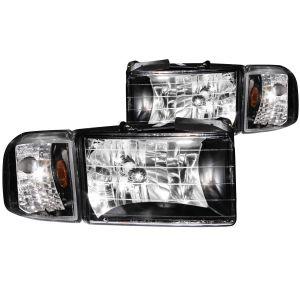 Передняя оптика черная OEM style для DODGE RAM 1500 1994-2001 / RAM 2500/3500 1994-2002/ RAM SPORT MODEL 1994-1998