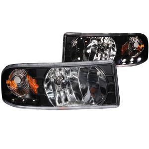 Передняя оптика диодная черная OEM style для DODGE RAM 1500 1994-2001 / RAM 2500/3500 1994-2002/ RAM SPORT MODEL 1994-1998