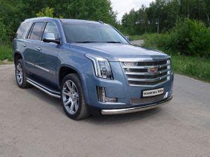 Защита передняя нижняя (овальная) 75х42 мм код CADESC15-03 для CADILLAC ESCALADE 2015-