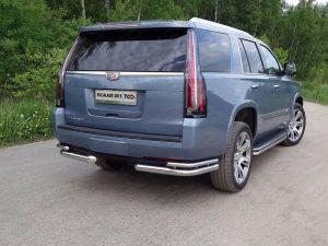 Защита задняя (уголки двойные) 76,1/42,4 мм код CADESC15-18 для CADILLAC ESCALADE 2015-