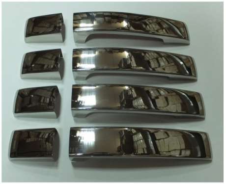 Накладки на дверные ручки (без отверстий под ключ и чип), нержавейка (на 4 двери), для авто Land Rover Discovery IV 2010-2015, Freelander 2010-2014