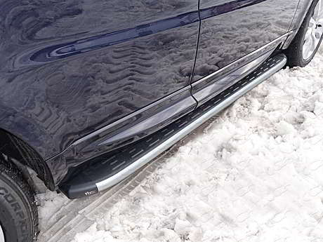 Пороги алюминиевые с пластиковой накладкой 1920 мм код LRRRSP15-07AL для Range Rover Sport 2015-