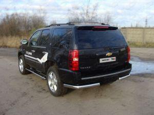 Защита задняя (уголки) 75х42 мм код CHEVTAH12-05 для CHEVROLET TAHOE 2012-