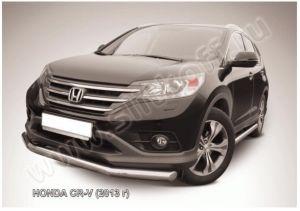 Защита переднего бампера труба диам.76мм, нержавейка, для авто Honda CR-V 2L 2012-