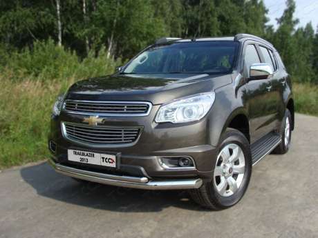 Защита передняя нижняя (двойная) 76,1/42,4 мм код CHEVTRBL13-02 для CHEVROLET TRAIL BLAZER 2013-