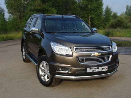 Защита передняя (овальная) 75х42 мм код CHEVTRBL13-01 для CHEVROLET TRAIL BLAZER 2013-