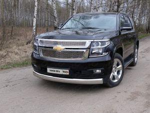 Защита передняя нижняя (овальная) 120х60 мм код CHEVTAH16-14 для CHEVROLET TAHOE 2014-