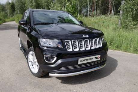 Защита передняя нижняя 60,3 мм код JEEPCOM14-01 для авто Jeep Compass MK 2011-2017