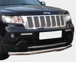 Защита переднего бампера труба диам.76мм, нержавейка, для авто Jeep Grand Cherokee WK2 2010-