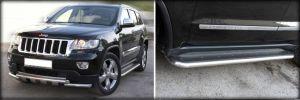 Подножки с листом диам.53мм, лист нержавейка, для авто Jeep Grand Cherokee WK2 2010-