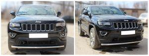 Защита переднего бампера труба диам.60мм, нержавейка, для авто Jeep Grand Cherokee WK2 2013-