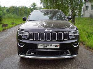 Защита передняя нижняя (с ДХО) 76,1 мм код GRCHER17-15 для JEEP GRAND CHEROKEE 2017-