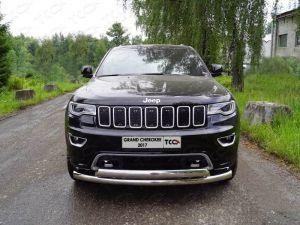 Защита передняя нижняя (двойная) 76,1/75 мм код GRCHER17-13 для JEEP GRAND CHEROKEE 2017-