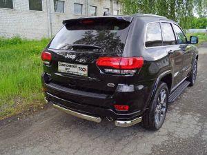 Защита задняя (уголки овальные) 75х42 мм код GRCHER17-28 для JEEP GRAND CHEROKEE 2017-