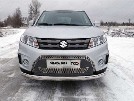 Защита передняя нижняя (овальная) 75х42 мм код SUZVIT15-04 для SUZUKI VITARA 2015-