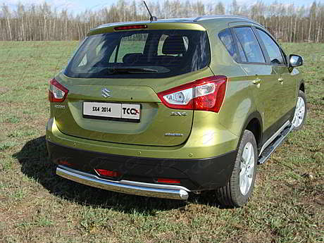 Защита задняя (овальная) 75х42 мм SUZSX414-09 для Suzuki SX4 S-Cross 2013-