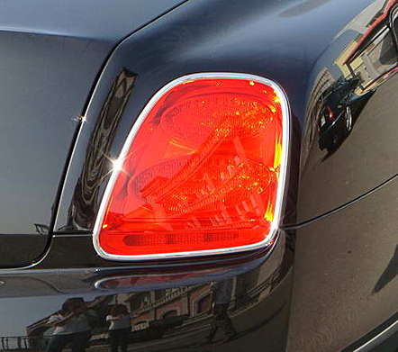Накладки на задние фонари хромированные IDFR 1-BT611-02C для Bentley Continental Flying Spur 2005-2009