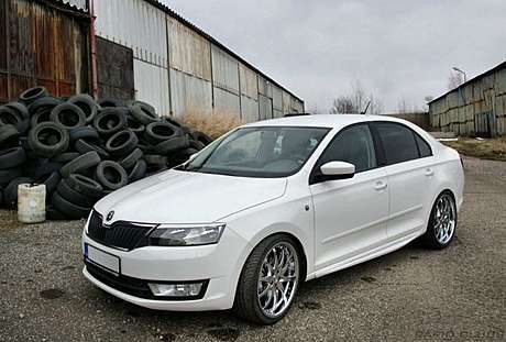 Пороги боковые под покраску для Skoda Rapid 2012-