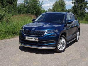 Защита передняя нижняя (овальная) 75х42 мм код SKOKOD17-17 для SKODA KODIAQ 2017-