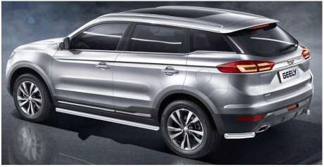 Защита заднего бампера уголки диам.57мм, нержавейка, для авто Geely Atlas 2017-