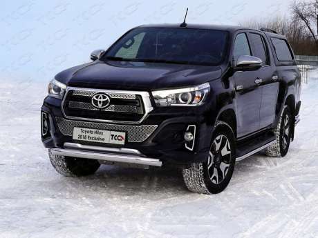 Защита передняя нижняя 76,1 мм TOYHILUXEXC18-05 для TOYOTA HILUX EXCLUSIVE 2018-