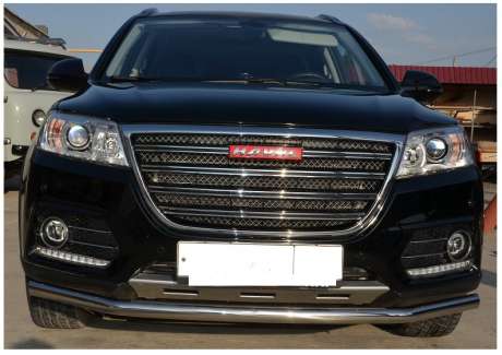 Защита переднего бампера труба диам.53мм, нержавейка, для авто Haval H6 2013-