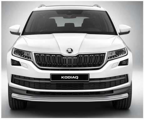 Защита переднего бампера труба диам.57мм, нержавейка, для авто Skoda Kodiaq 2016-2018