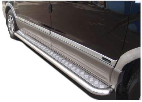Подножки с листом диам.53мм, лист алюминий, окантовка нержавейка, для авто Hyundai H1/ H300/ Grand Starex 2008-2018, 2018- (HYGS.15.41, HYGS.18.41)