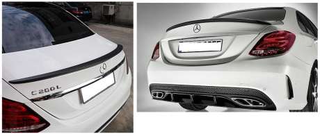 Спойлер-накладка на крышку багажника стиль "AMG" под покраску, ABS-пластик, для авто Mercedes C-Class W205 седан 2014- (TW)