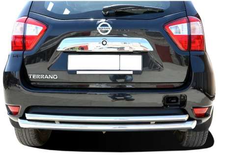 Защита заднего бампера труба двойная диам.60/42мм, нержавейка, для авто Nissan Terrano 2013-