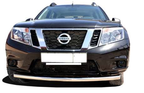 Защита переднего бампера труба диам.60мм, нержавейка, для авто Nissan Terrano 2013-