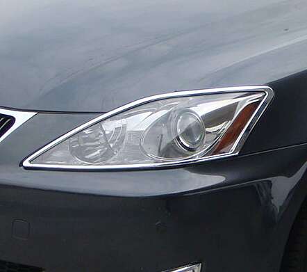 Накладки на передние фары хромированные IDFR 1-LS301-01C для Lexus IS250 2006-2008