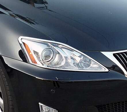 Накладки на передние фары хромированные IDFR 1-LS302-01C для Lexus IS250 2008-2013