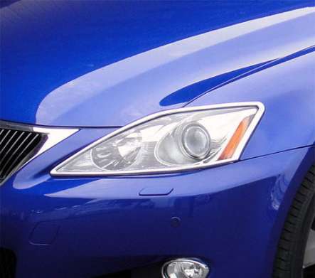 Накладки на передние фары хромированные IDFR 1-LS303-01C для Lexus IS250C 2009-2018