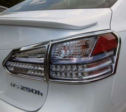 Накладки на задние фонари хромированные IDFR 1-LS280-02C для Lexus HS250 2009-2018