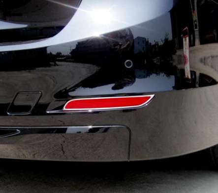 Накладки на катафоты в заднем бампере хромированные IDFR 1-BW108-10C для BMW F30 2012-2018