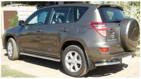 Подножки-трубы диам.60мм, нержавейка, для авто Toyota Rav4 короткая 2006-2012 (T0903, T1003)