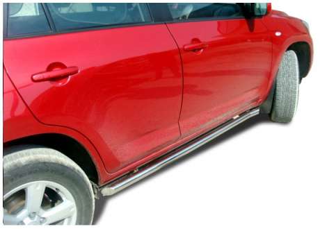 Подножки-трубы диам.60мм, нержавейка, для авто Toyota Rav4 короткая 2006-2012 (TRAV.10.32)