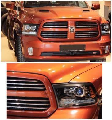 Реснички на фары под покраску (2шт), для авто Dodge Ram 2009-