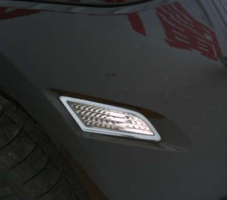 Накладки на катафоты переднего бампера хромированные IDFR 1-PS131-07C для Porsche Cayenne 2007-2010