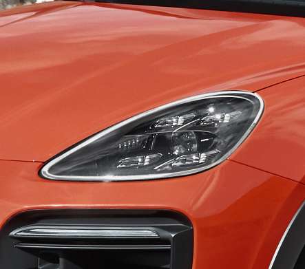 Накладки на передние фары хромированные IDFR 1-PS134-01C для Porsche Cayenne 2018-