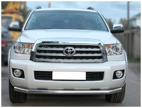 Защита переднего бампера труба диам.76мм, нержавейка, для авто Toyota Sequoia II 2008-