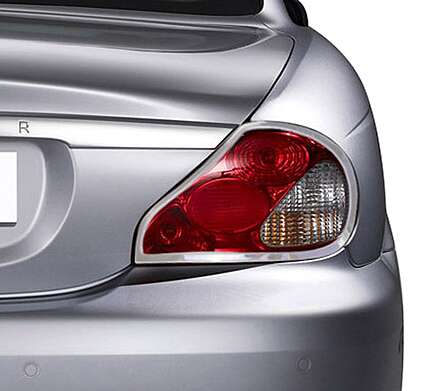 Накладки на задние фонари хромированные IDFR 1-JR802-02C для Jaguar X-Type 2008-2010