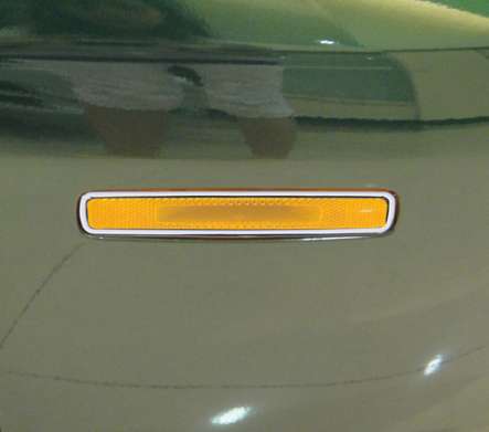Накладки на передние катафоты в бампере хромированные IDFR 1-JR802-06C для Jaguar X-Type 2008-