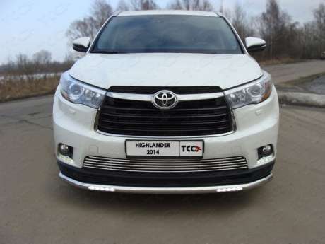 Защита передняя нижняя (с ходовыми огнями) 60,3 мм код TOYHIGHL14-21 для TOYOTA HIGHLANDER 2014-2016