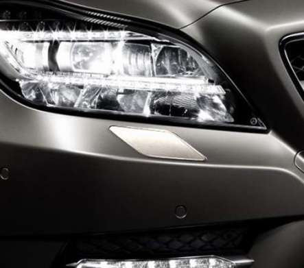 Накладки на омыватели фар хромированные IDFR 1-MB191-03C для Mercedes Benz W218 CLS Class 2011-2014 